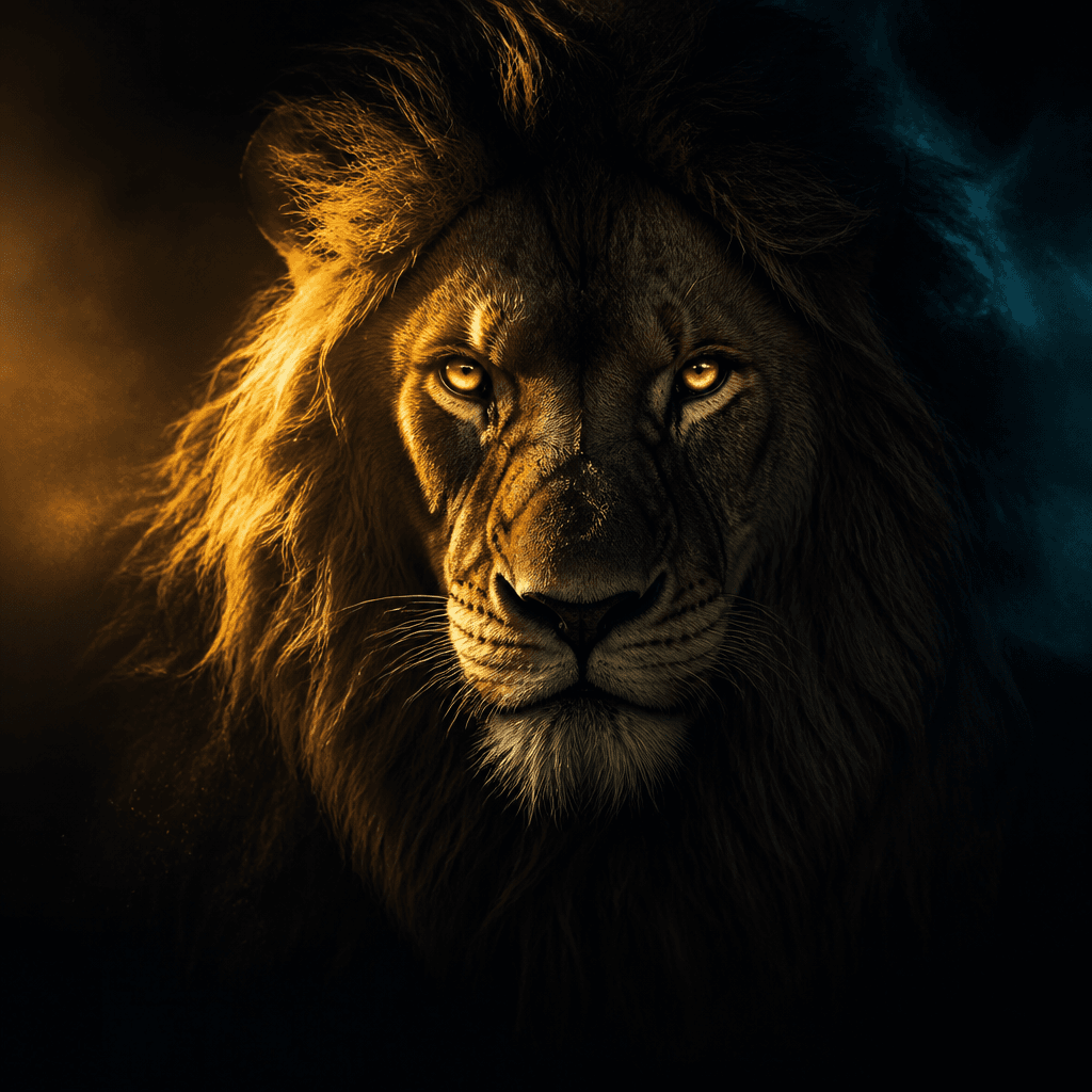 Cinematic lion artwork
